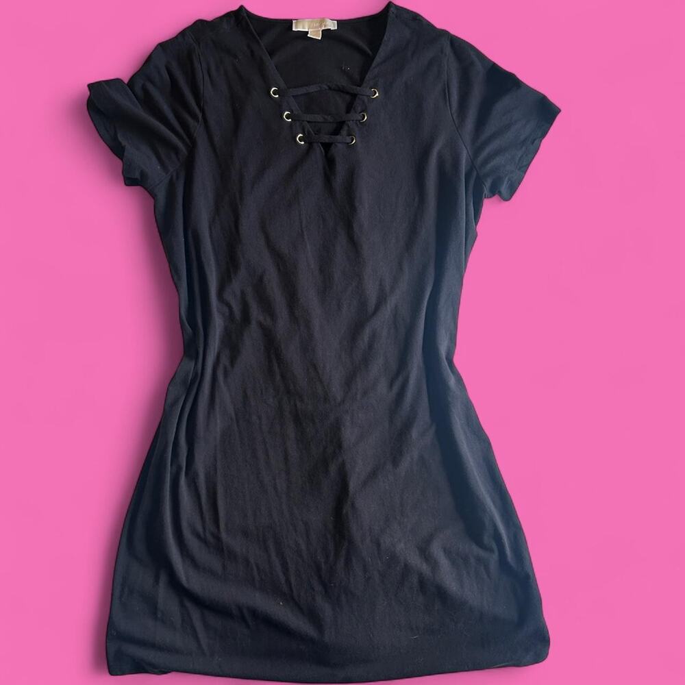 Michael kors black lace up t shirt